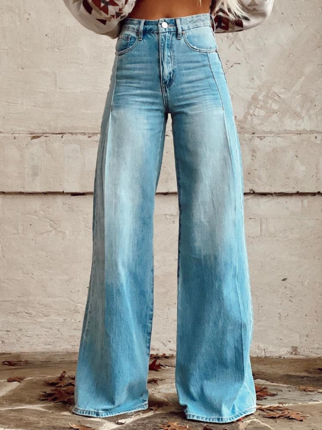 Layla™ | Classic Light Blue Wide Leg Pants