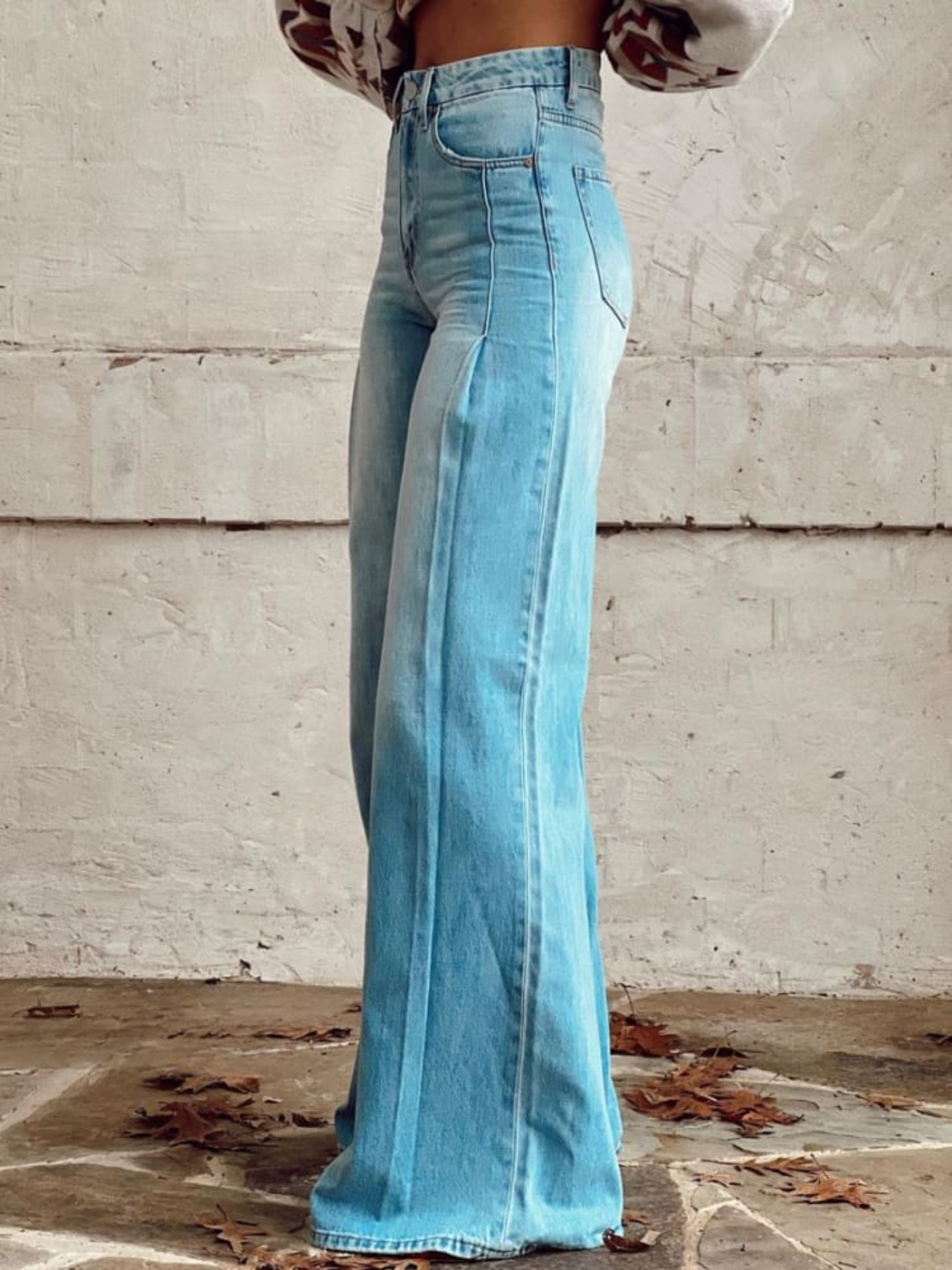 Layla™ | Classic Light Blue Wide Leg Pants