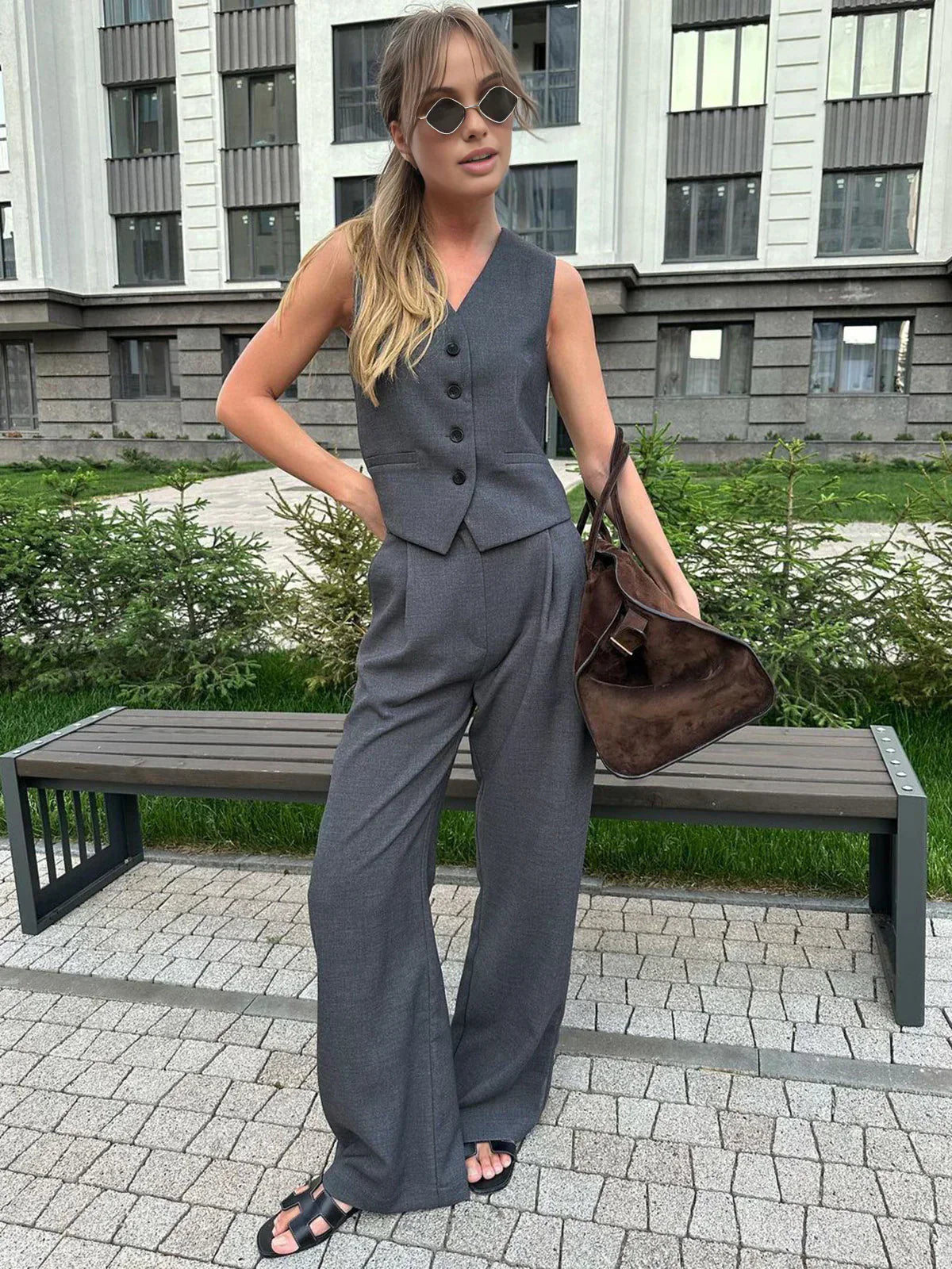 Chloé® | Casual Style Vest & Pants Matching Suit
