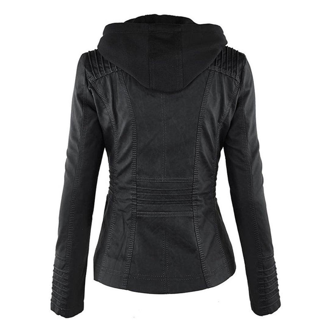 Olivia&Grace | Pia - Modern Leather Jacket with Hood