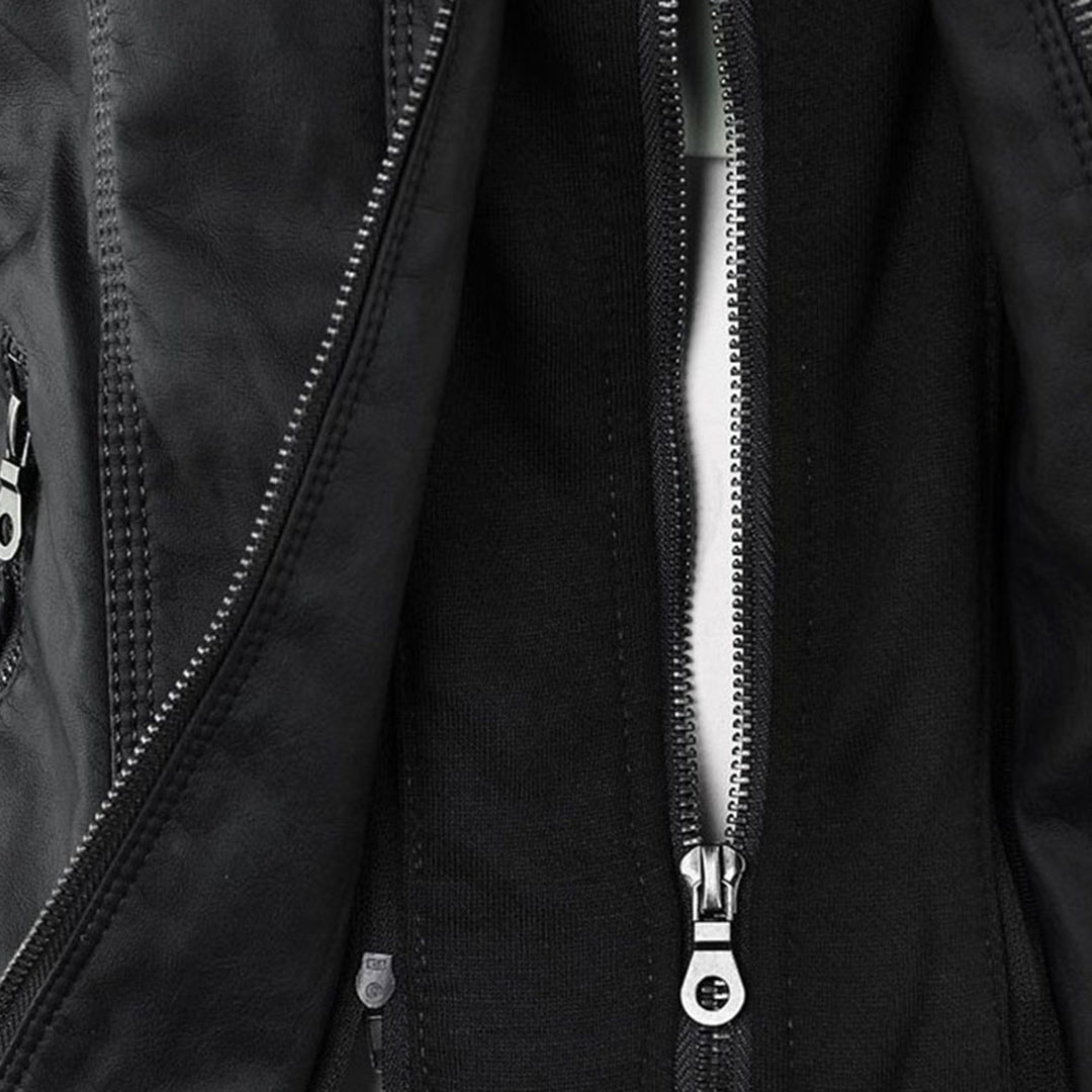 Olivia&Grace | Pia - Modern Leather Jacket with Hood