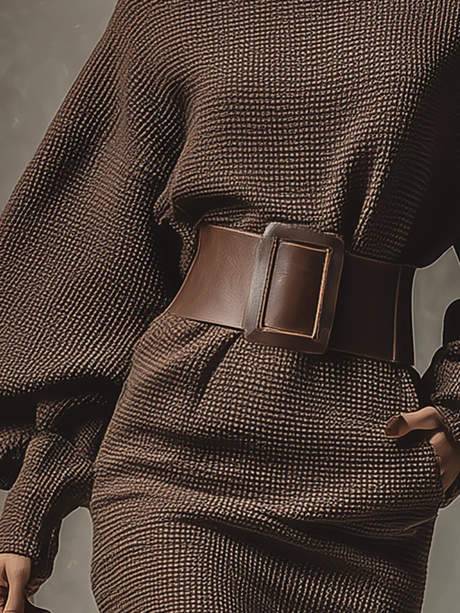 Olivia&Grace | Clea - Short knitted dress with structured belt