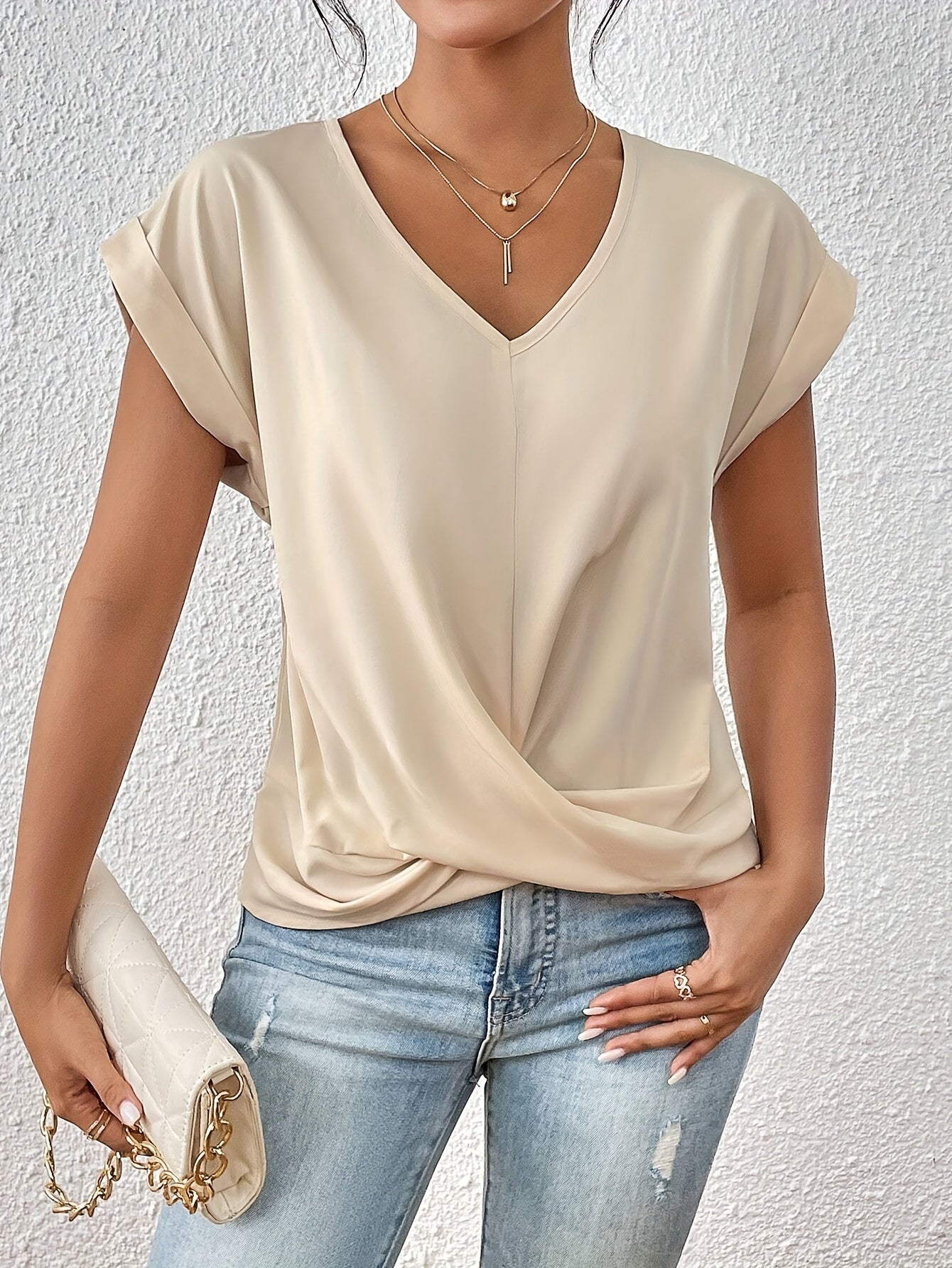 Olivia&Grace |  Kathrina - Twist Front V-Neck Top