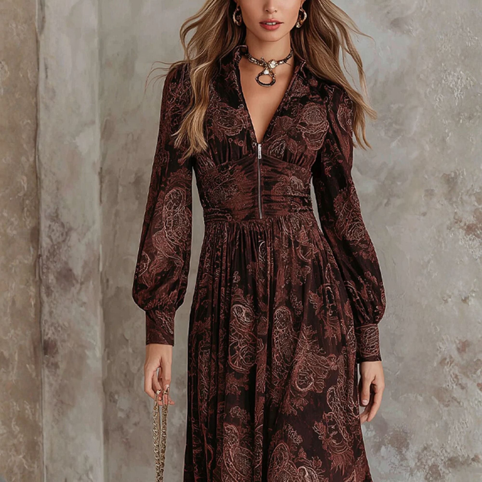 Olivia&Grace™ | Paisley Print Midi Dress