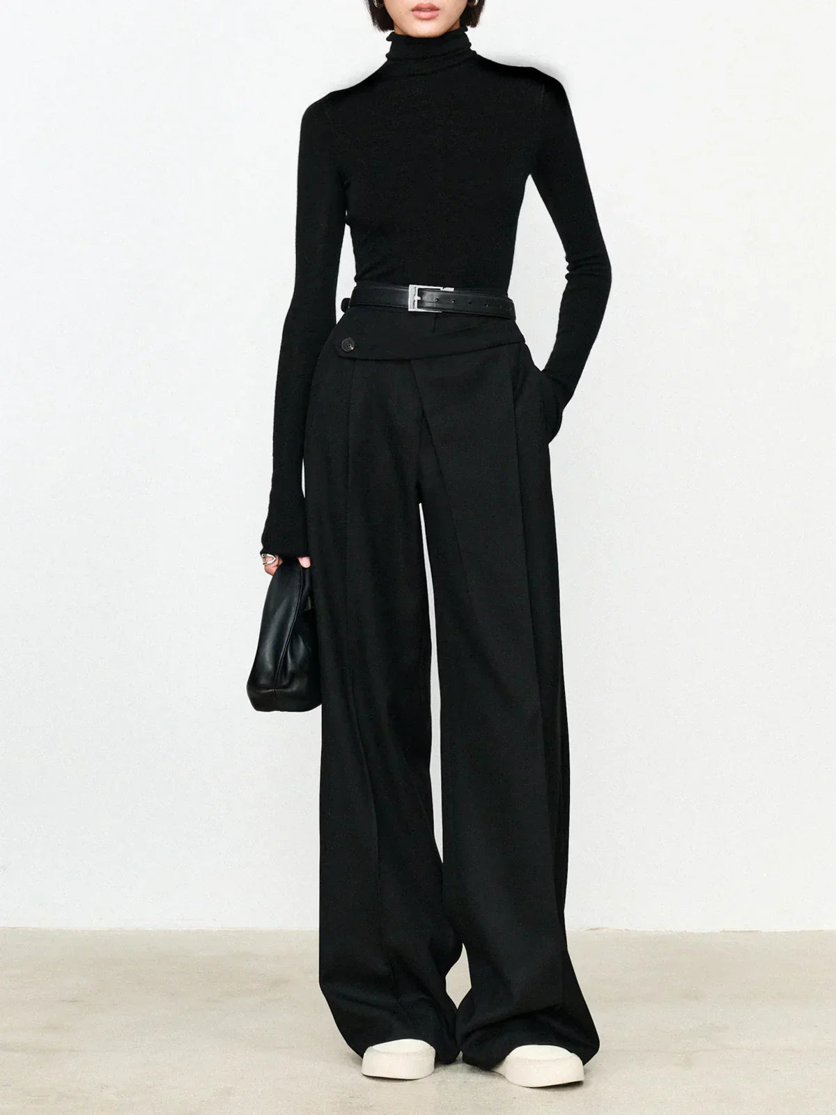 Verónica® | Asymmetric Layer Button Straight Leg Dress Pants