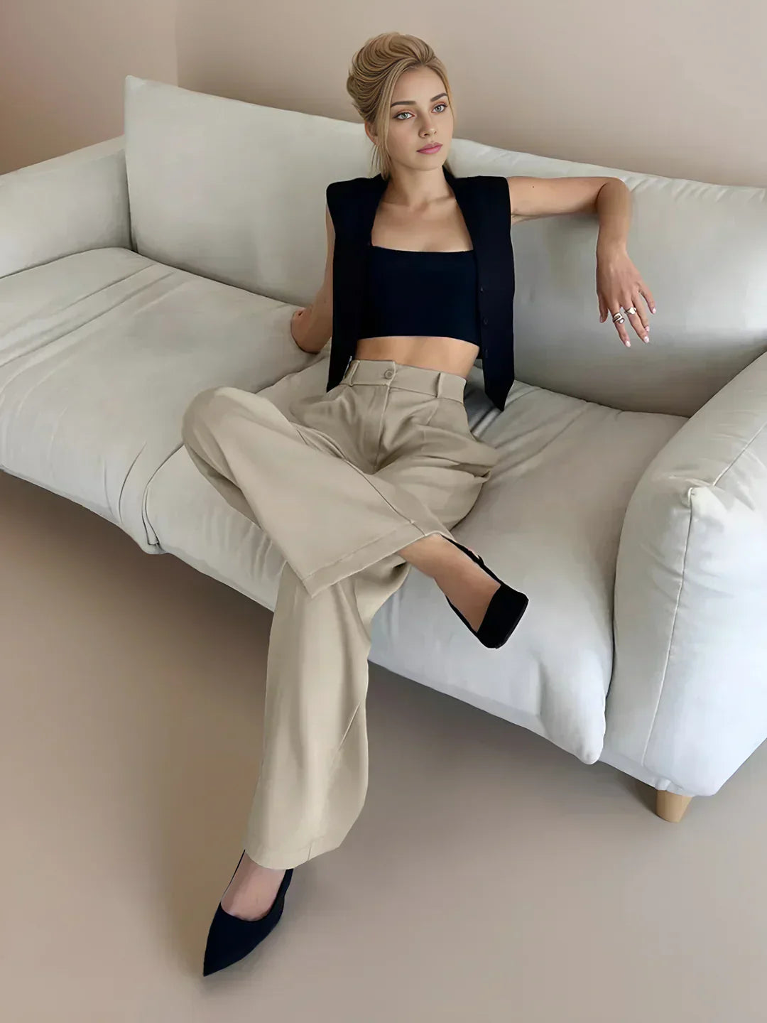 Jacqueline® | Always Casual Pockets Wide Leg Pants