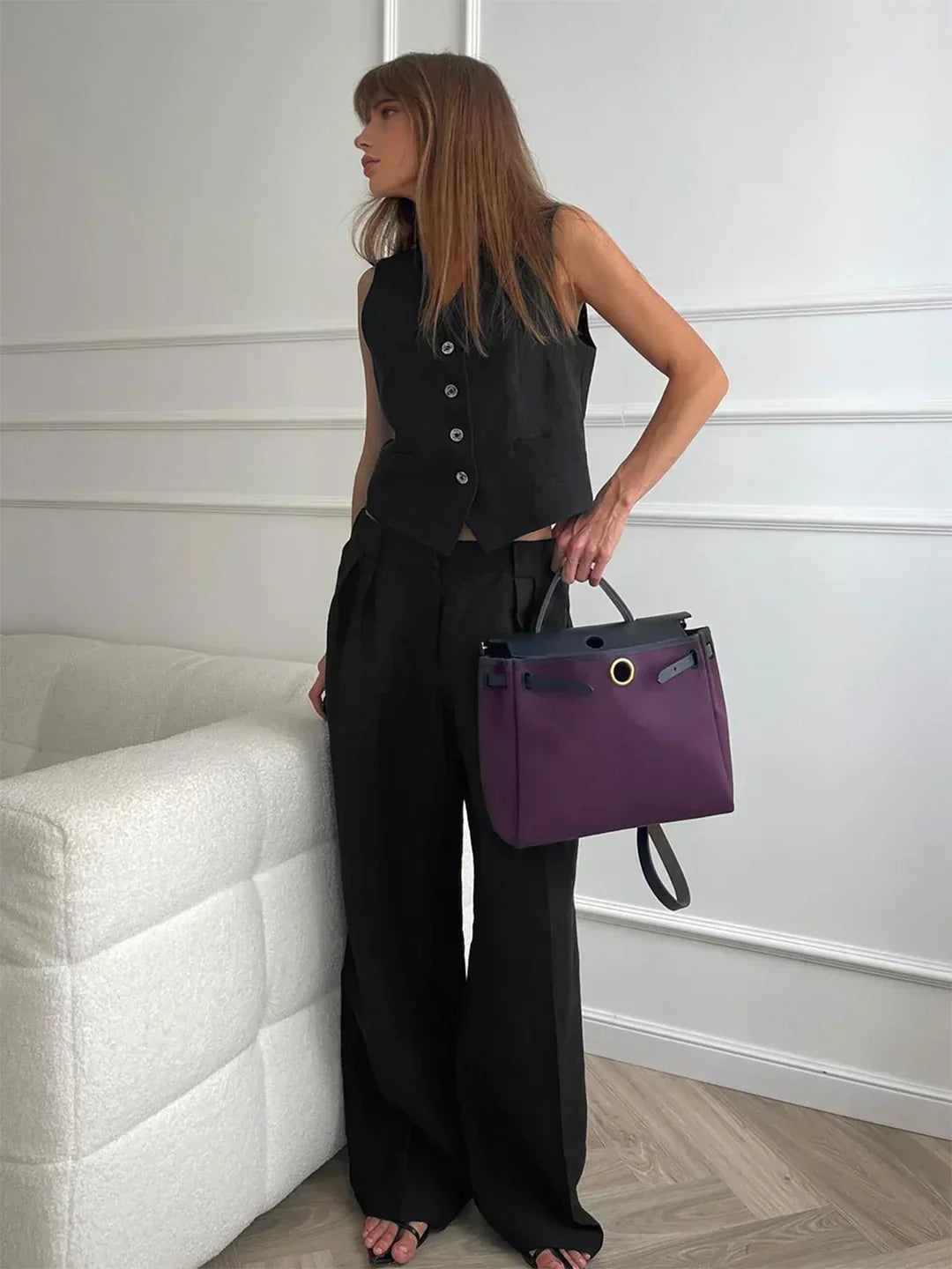 Laura® | Always Chic Cotton & Linen Pants Matching Set