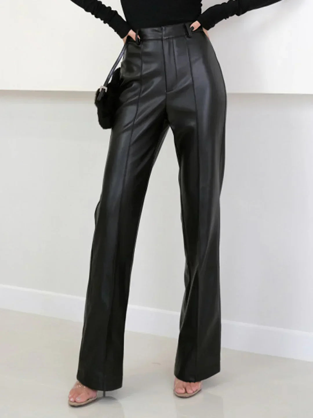Signe® | Elegant High Waist Faux Leather Pants
