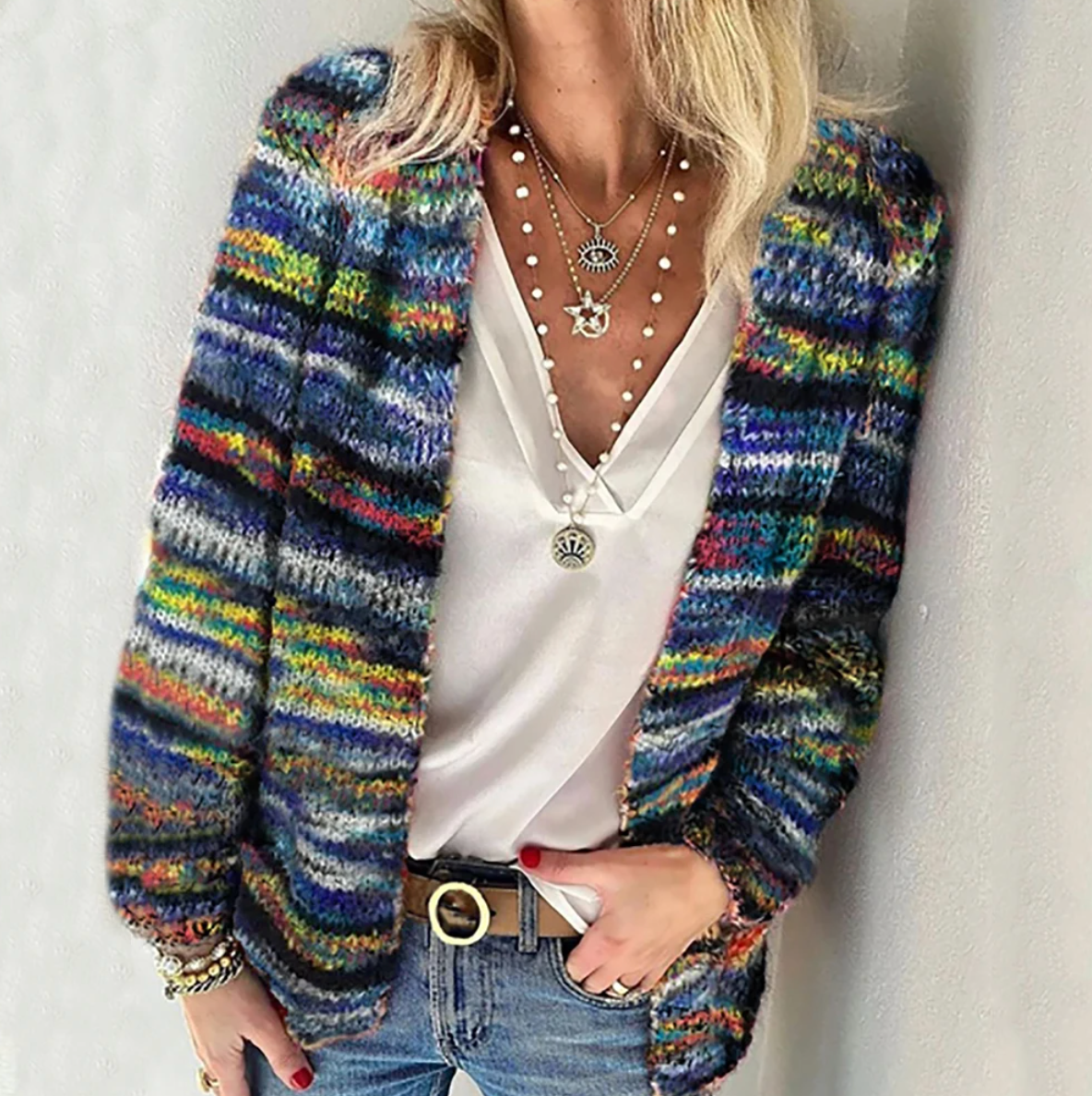 Olivia&Grace | Catherine - Cozy Multicolor Cardigan